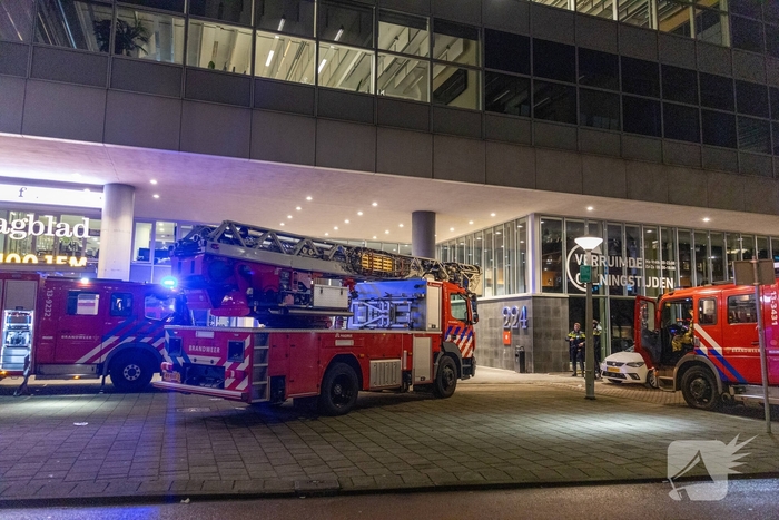 Brand in airconditioner leidt tot grote rookontwikkeling