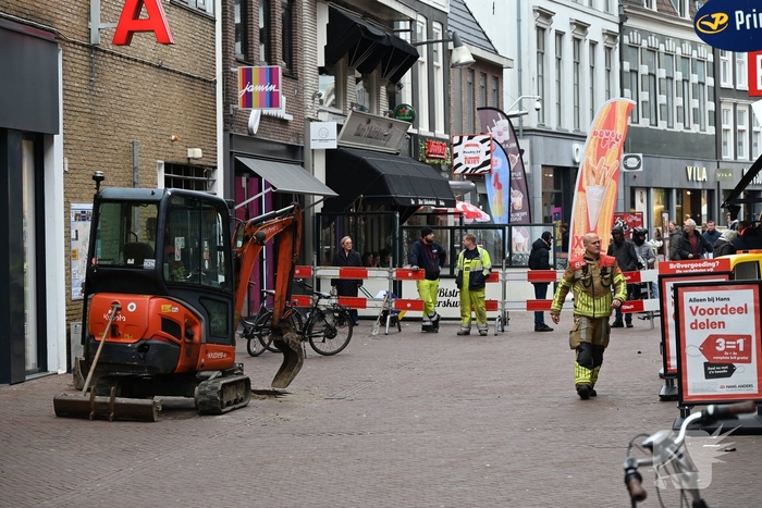 Gasleiding geraakt tijdens graafwerkzaamheden