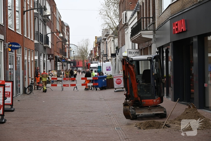 Gasleiding geraakt tijdens graafwerkzaamheden