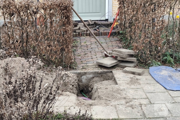 Gasleiding geraakt tijdens werkzaamheden