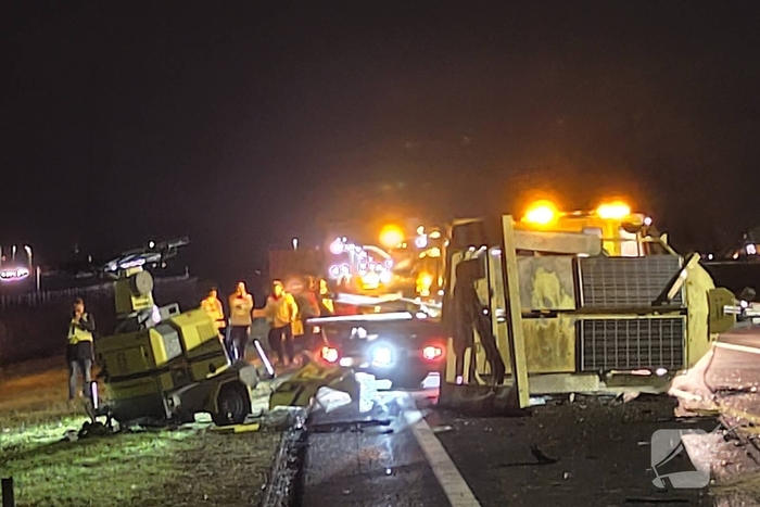 Flinke ravage na ongeval met pijlwagen, voortvluchtige bestuurder aangehouden