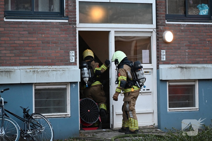 Fiets in portiek veroorzaakt brand