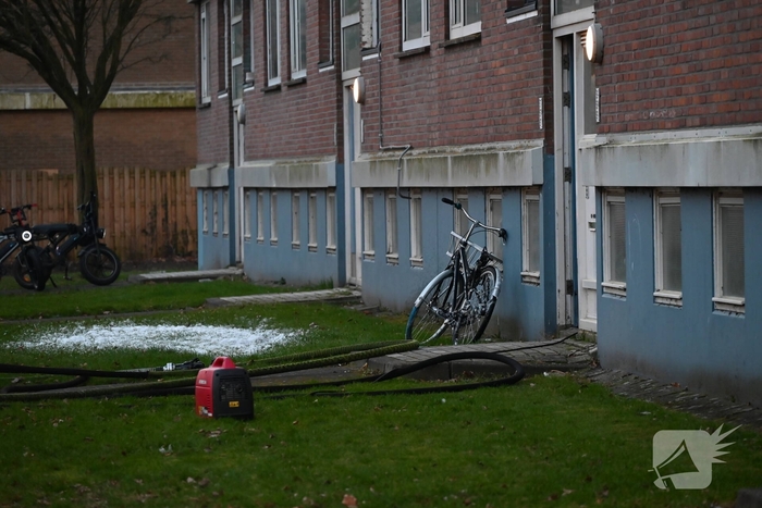 Fiets in portiek veroorzaakt brand