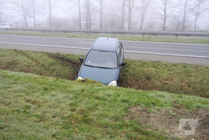 Bestuurder belandt onder invloed in sloot