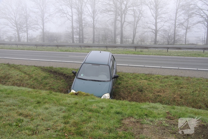 Bestuurder belandt onder invloed in sloot