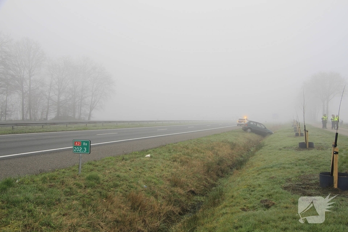 Bestuurder belandt onder invloed in sloot