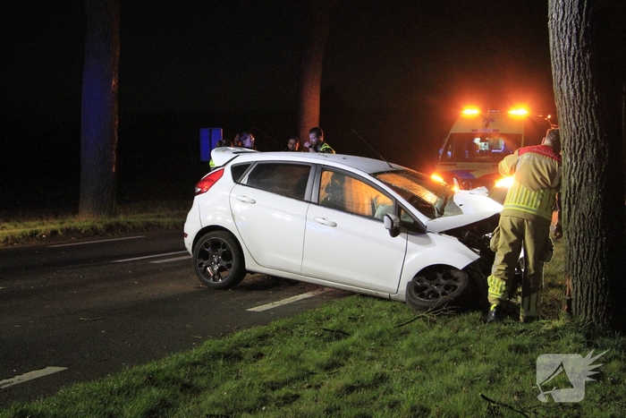 Bestuurder zwaargewond bij aanrijding met boom