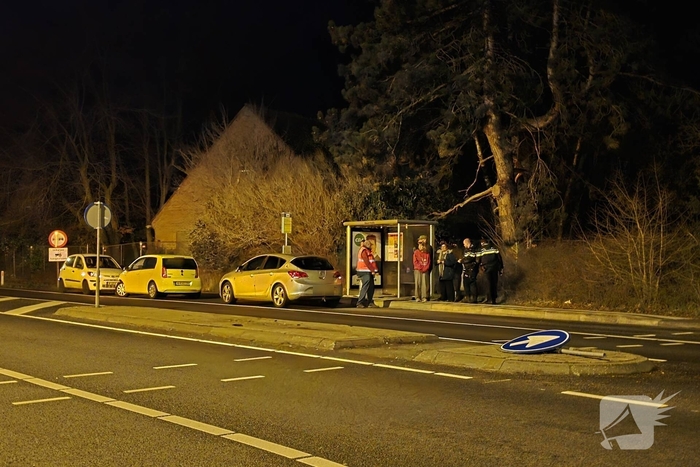 Bestuurder botst tegen verkeersbord