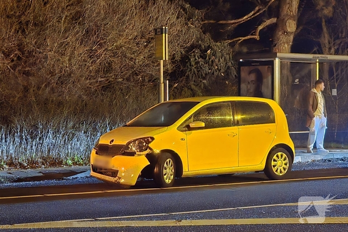 Bestuurder botst tegen verkeersbord