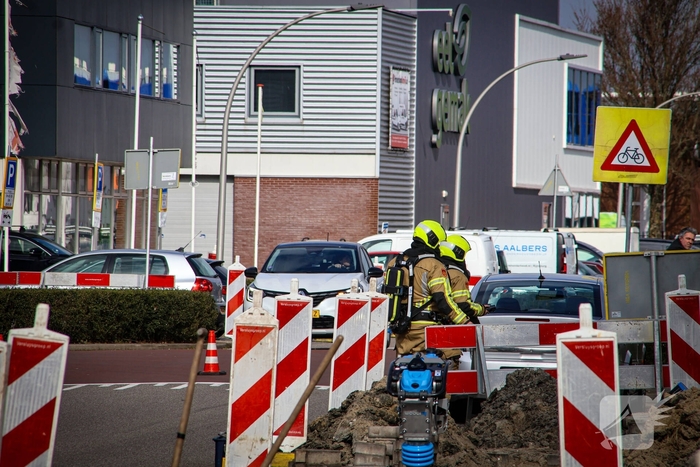 Grote gasleiding geraakt tijdens graafwerkzaamheden