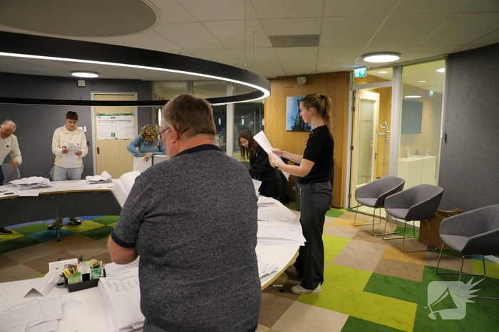Tellen van stemmen in gemeentehuis