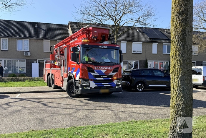 Vogel vast in spouwmuur, brandweer in actie