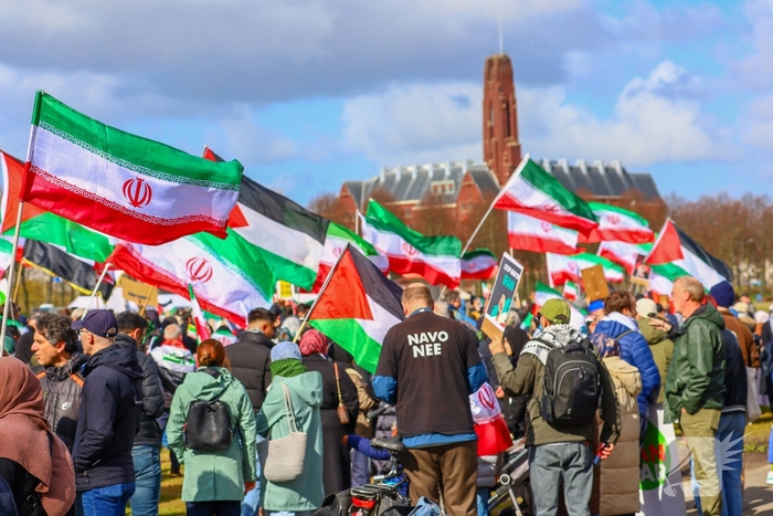Demonstratie tegen oorlog in Iran