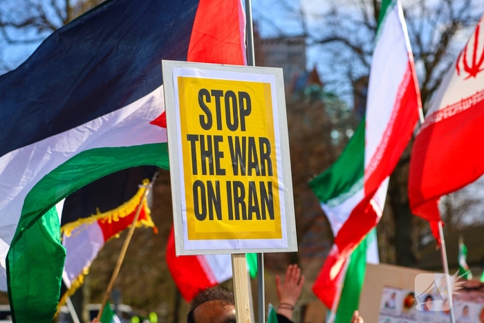 Demonstratie tegen oorlog in Iran
