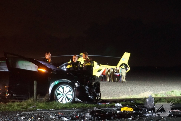 Ernstig ongeval met drie voertuigen