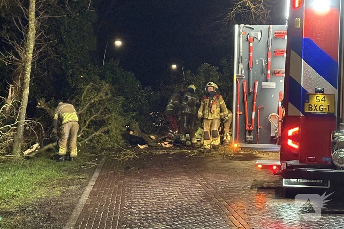 Boom blokkeert weg na storm