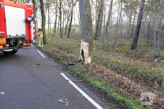 Auto botst tegen boom met bestuurder gewond