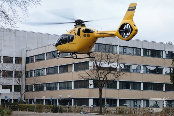 Opnames met helikopter bij Tergooi ziekenhuis