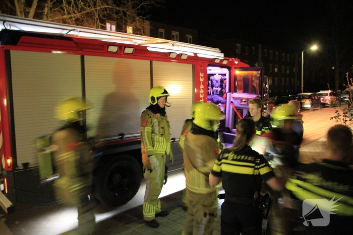 Buitenbrand in container geblust door buurtbewoners