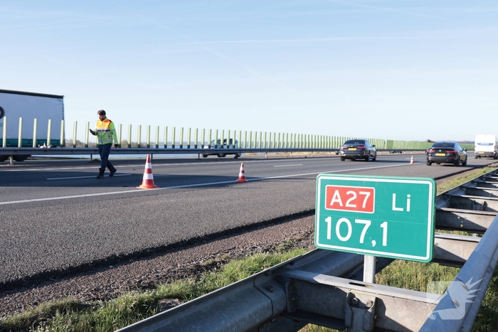 Ongeval op A27 veroorzaakt forse file