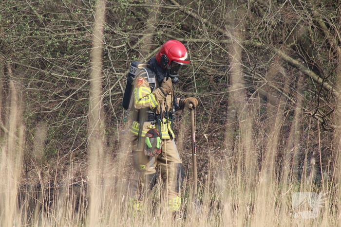 Brand in rietgebied snel geblust