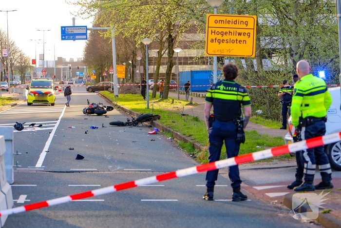 Zware aanrijding tussen motorfiets en fatbike