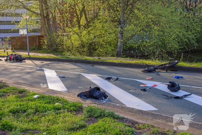 Zware aanrijding tussen motorfiets en fatbike
