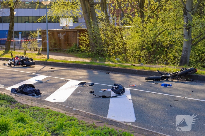 Zware aanrijding tussen motorfiets en fatbike