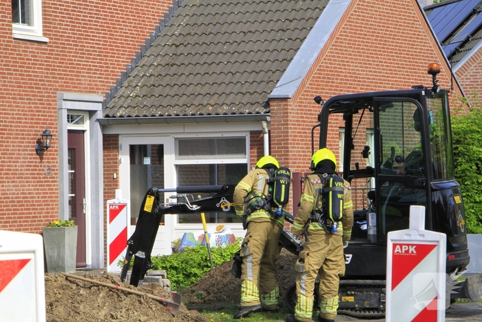 Gasleiding geraakt tijdens graafwerkzaamheden