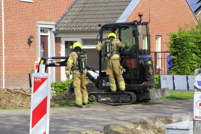Gasleiding geraakt tijdens graafwerkzaamheden