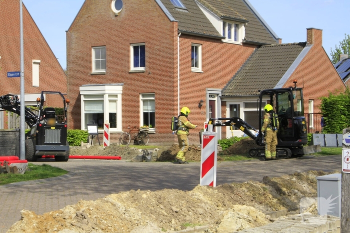 Gasleiding geraakt tijdens graafwerkzaamheden