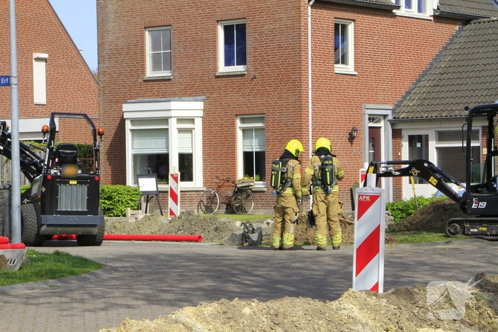 Gasleiding geraakt tijdens graafwerkzaamheden