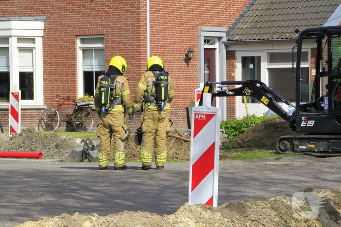 Gasleiding geraakt tijdens graafwerkzaamheden