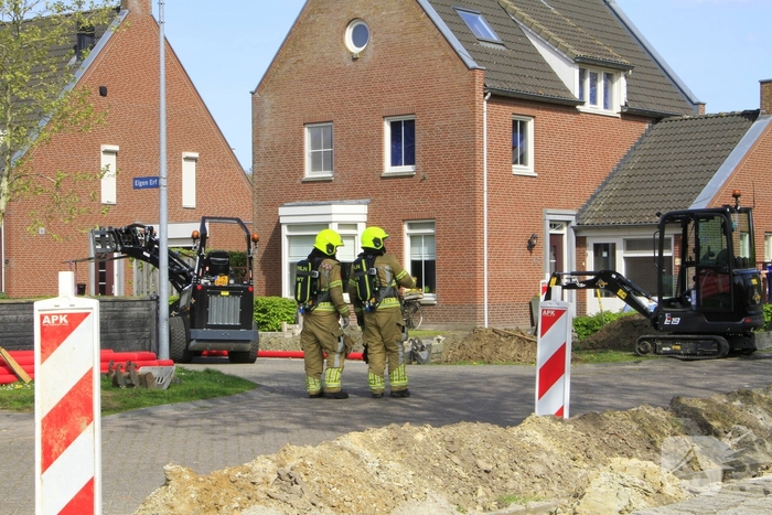 Gasleiding geraakt tijdens graafwerkzaamheden