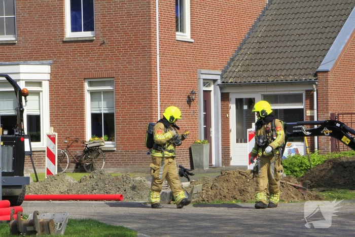 Gasleiding geraakt tijdens graafwerkzaamheden