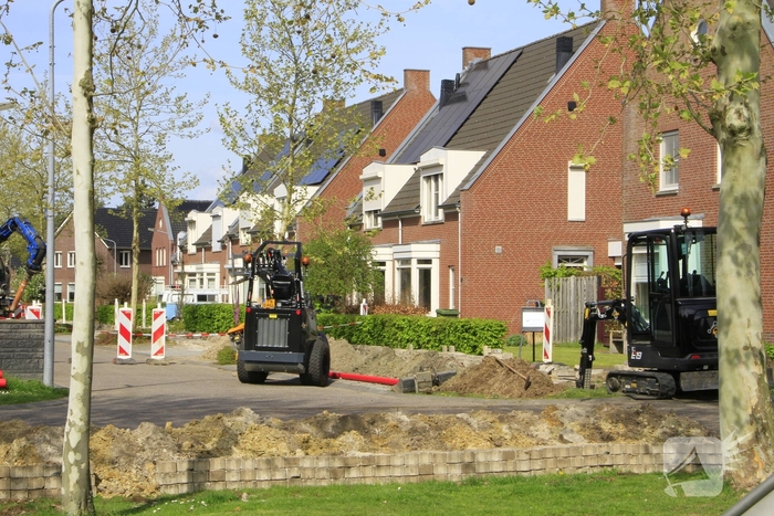 Gasleiding geraakt tijdens graafwerkzaamheden