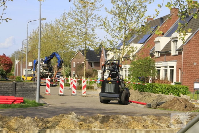 Gasleiding geraakt tijdens graafwerkzaamheden