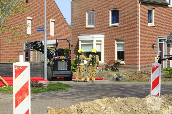 Gasleiding geraakt tijdens graafwerkzaamheden