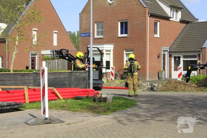 Gasleiding geraakt tijdens graafwerkzaamheden