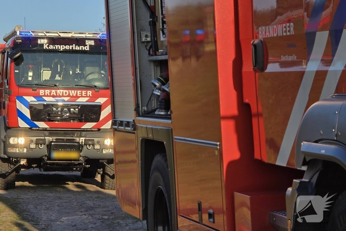 Oefening brandbestrijding in Vrouwenpolder