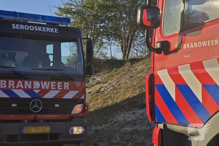 Oefening brandbestrijding in Vrouwenpolder