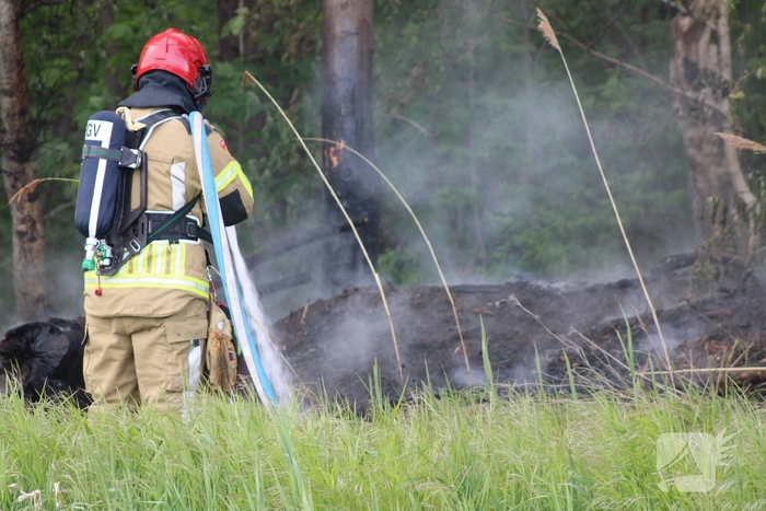 Brandende boomstammen moeilijk te bereiken
