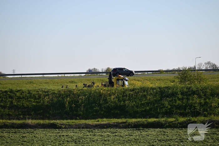 Motorrijder raakt van de weg