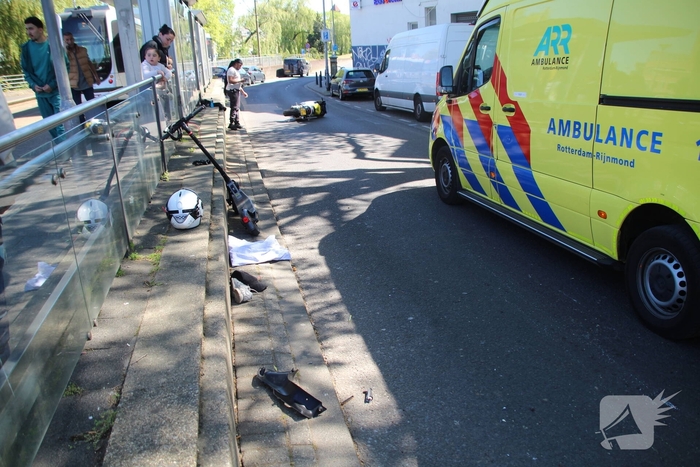 Ongeval tussen motorrijder en elektrische step leidt tot gewonden