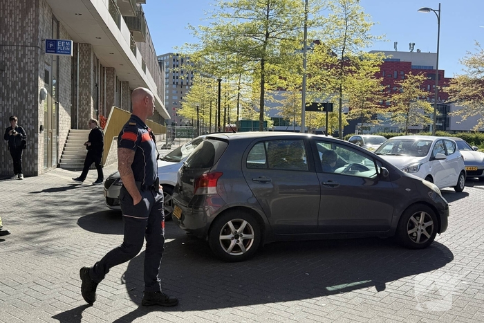 Handmelder parkeergarage ingedrukt