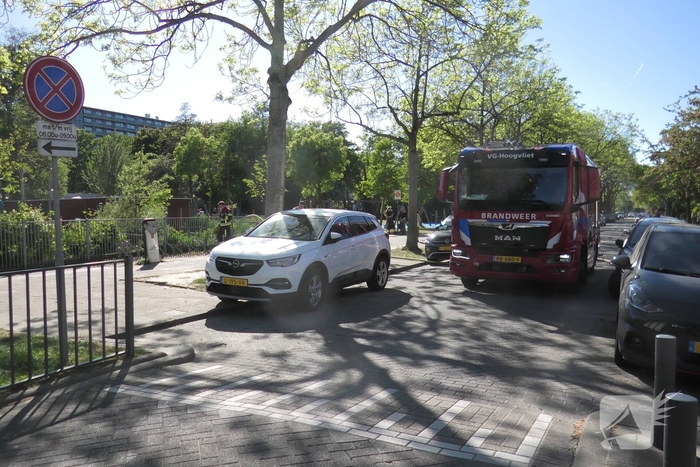 Brand in papiercontainer op schoolplein