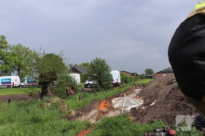 Gaslekkage veroorzaakt brand tijdens werkzaamheden