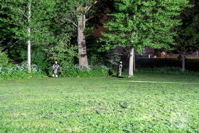 Brand in riet snel geblust