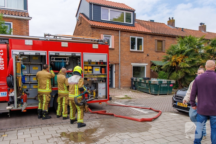 Brand op dak tijdens verbouwing