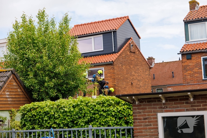 Brand op dak tijdens verbouwing